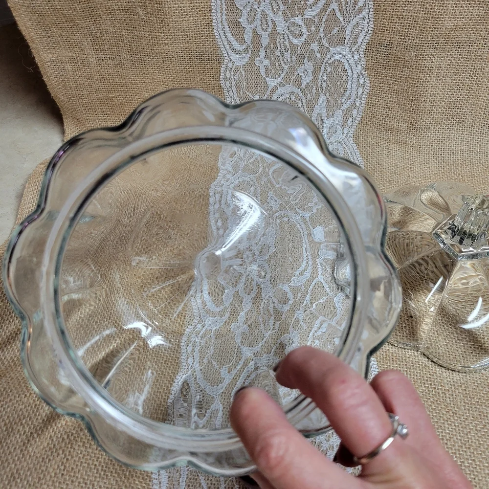 Glass pumpkin candy bowl